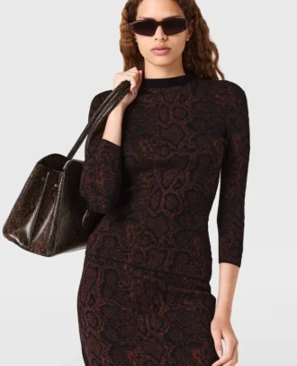 Snake Print Long-Sleeve Sweater