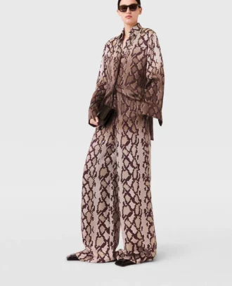 Snake Print Oversized Drawstring Pants Snake Print Oversized Drawstring Pants