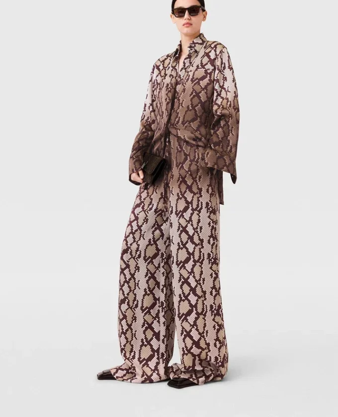 Snake Print Oversized Drawstring Pants Snake Print Oversized Drawstring Pants