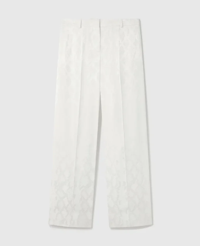 Snake Print Pleated Straight-Leg Pants Snake Print Pleated Straight-Leg Pants