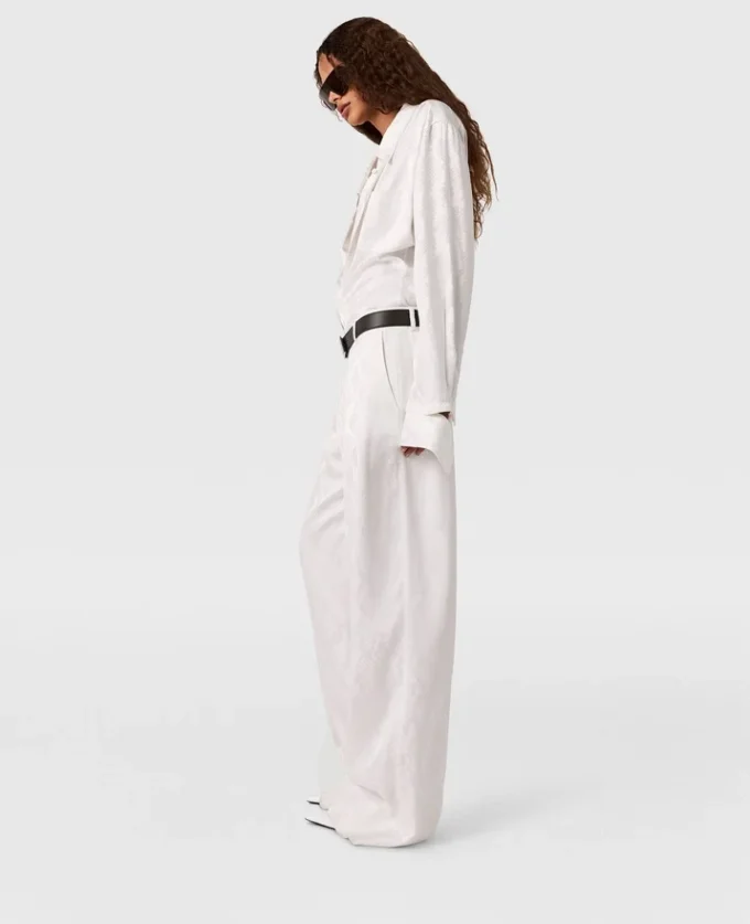 Snake Print Pleated Straight-Leg Pants Snake Print Pleated Straight-Leg Pants