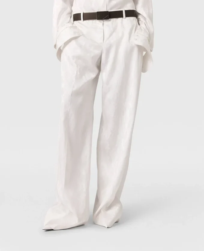 Snake Print Pleated Straight-Leg Pants Snake Print Pleated Straight-Leg Pants