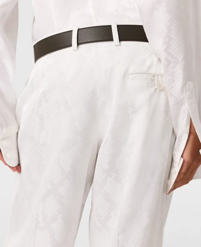 Snake Print Pleated Straight-Leg Pants Snake Print Pleated Straight-Leg Pants