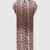 Snake Print Shoulder Pad Midi Dress Snake Print Shoulder Pad Midi Dress
