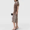 Snake Print Shoulder Pad Midi Dress Snake Print Shoulder Pad Midi Dress