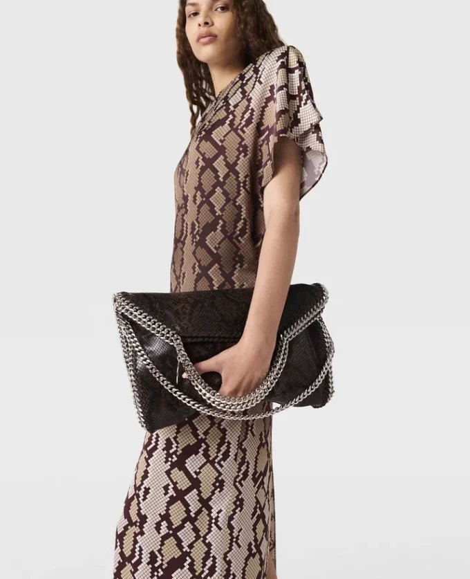 Snake Print Shoulder Pad Midi Dress Snake Print Shoulder Pad Midi Dress