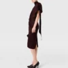 Snake Print Shoulder Pad Twist Midi Dress Snake Print Shoulder Pad Twist Midi Dress