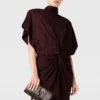 Snake Print Shoulder Pad Twist Midi Dress Snake Print Shoulder Pad Twist Midi Dress
