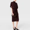 Snake Print Shoulder Pad Twist Midi Dress Snake Print Shoulder Pad Twist Midi Dress