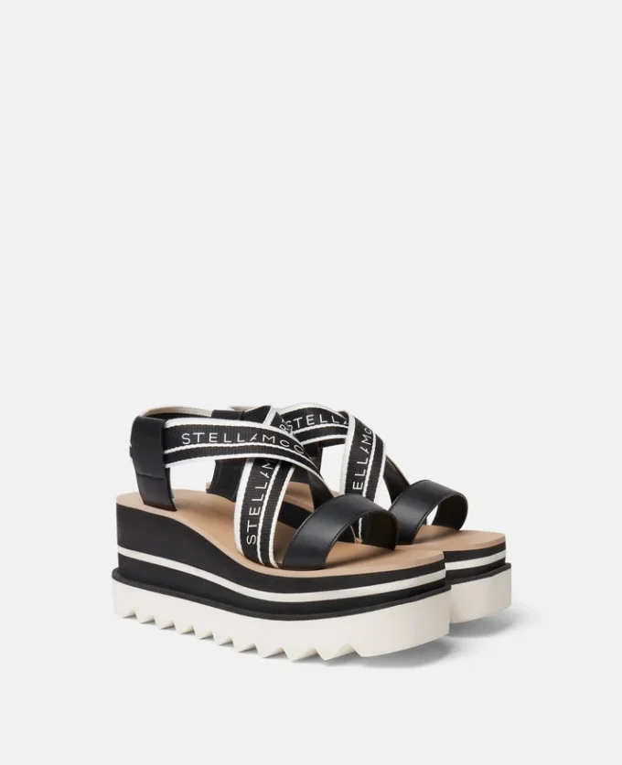 Sneak-Elyse Striped Platform Sandals Sneak-Elyse Striped Platform Sandals