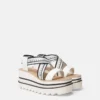 Sneak-Elyse Striped Platform Sandals Sneak-Elyse Striped Platform Sandals