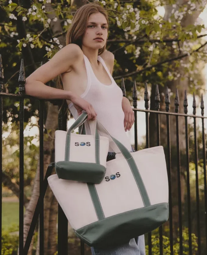 SOS Embroidered Large Tote Bag SOS Embroidered Large Tote Bag