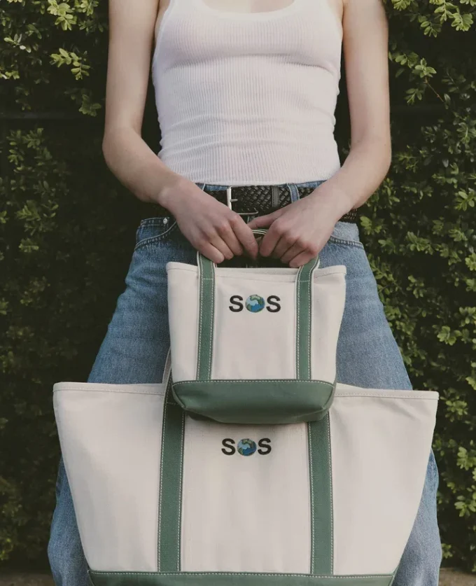 SOS Embroidered Small Tote Bag SOS Embroidered Small Tote Bag