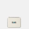 SOS Embroidered Zip Cardholder SOS Embroidered Zip Cardholder