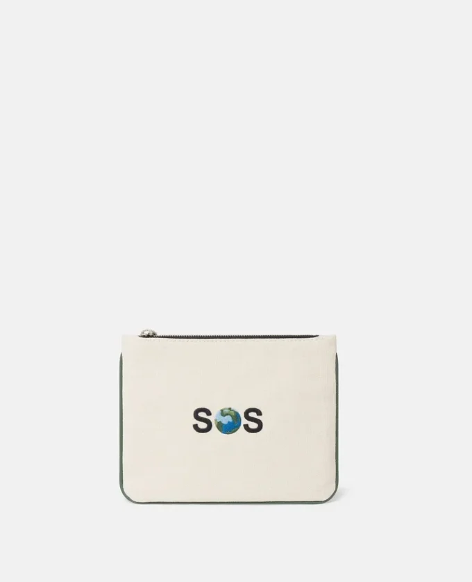 SOS Embroidered Zip Cardholder SOS Embroidered Zip Cardholder