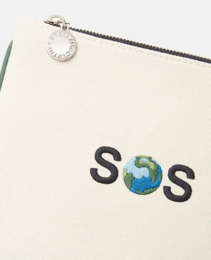 SOS Embroidered Zip Cardholder SOS Embroidered Zip Cardholder