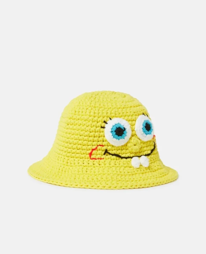 Spongebob Graphic Crochet Bucket Hat Spongebob Graphic Crochet Bucket Hat