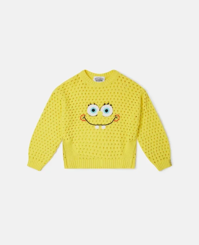 SpongeBob Graphic Crochet Sweater SpongeBob Graphic Crochet Sweater