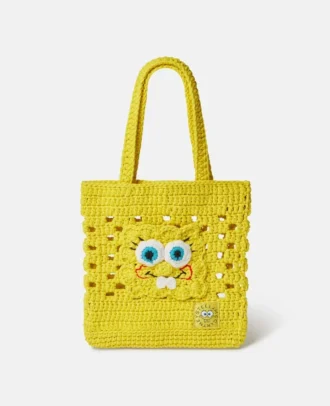 SpongeBob Graphic Crochet Tote Bag