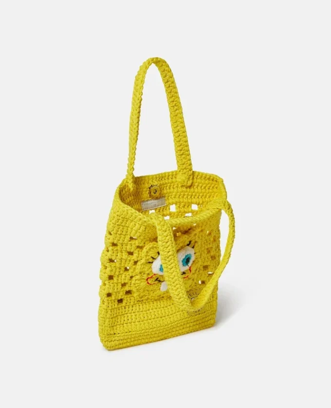 SpongeBob Graphic Crochet Tote Bag SpongeBob Graphic Crochet Tote Bag