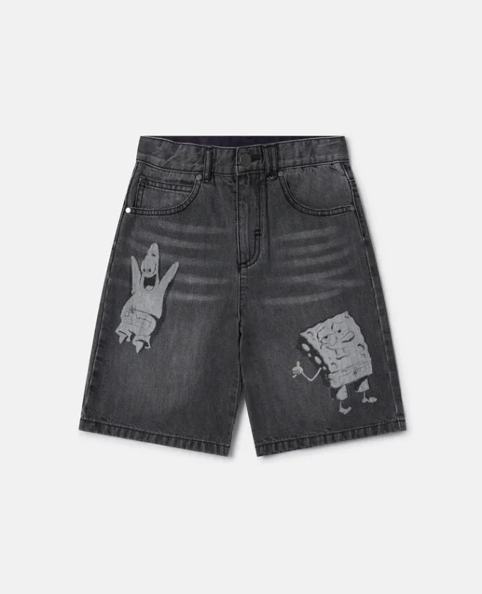 SpongeBob Graphic Denim Shorts SpongeBob Graphic Denim Shorts