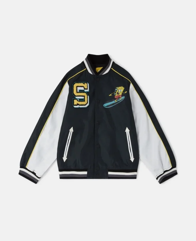 SpongeBob Graphic Varsity Bomber Jacket SpongeBob Graphic Varsity Bomber Jacket