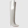 Square-Toe Patent Thigh-High Stiletto Boots Square-Toe Patent Thigh-High Stiletto Boots