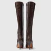 Square-Toe Snake Knee-High Stiletto Boots Square-Toe Snake Knee-High Stiletto Boots