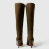 Square-Toe Suede Knee-High Stiletto Boots Square-Toe Suede Knee-High Stiletto Boots