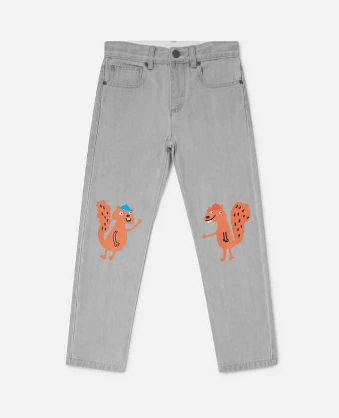 Squirrel Graphic Denim Jeans Squirrel Graphic Denim Jeans