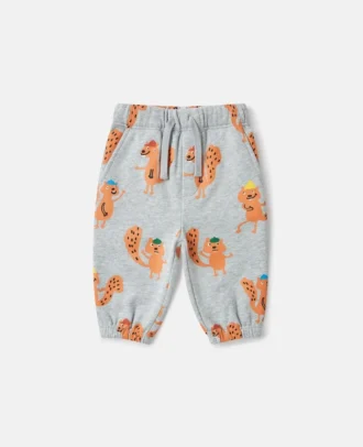 Squirrel Graphic Drawstring Sweatpants