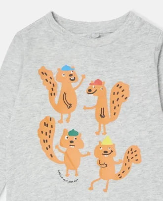 Squirrel Graphic Long-Sleeve Top