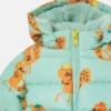 Squirrel Print Hooded Puffer Coat Squirrel Print Hooded Puffer Coat