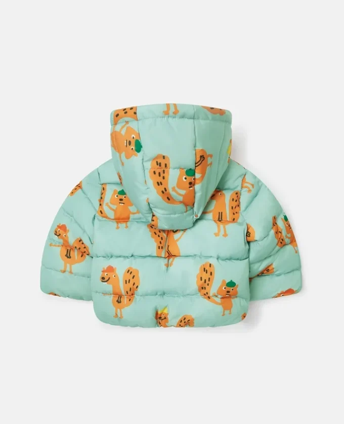 Squirrel Print Hooded Puffer Coat Squirrel Print Hooded Puffer Coat