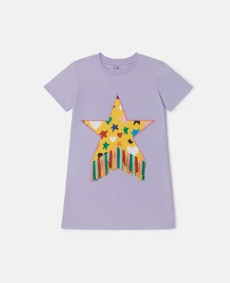 Star Graphic Fringe T-Shirt Dress