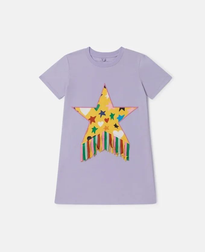 Star Graphic Fringe T-Shirt Dress Star Graphic Fringe T-Shirt Dress