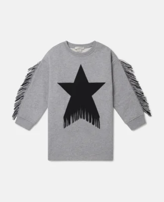Star Graphic Fringed Dress