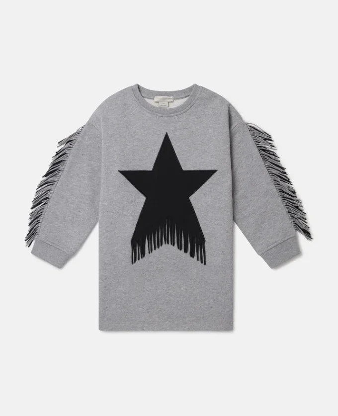 Star Graphic Fringed Dress Star Graphic Fringed Dress