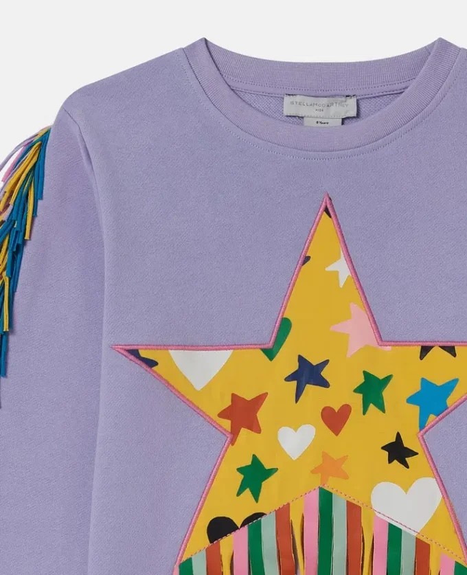 Star Graphic Fringed Sweatshirt Star Graphic Fringed Sweatshirt