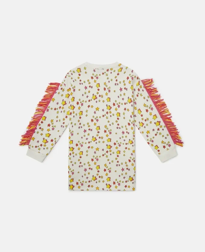 Star Graphic Fringed Sweatshirt Dress Star Graphic Fringed Sweatshirt Dress