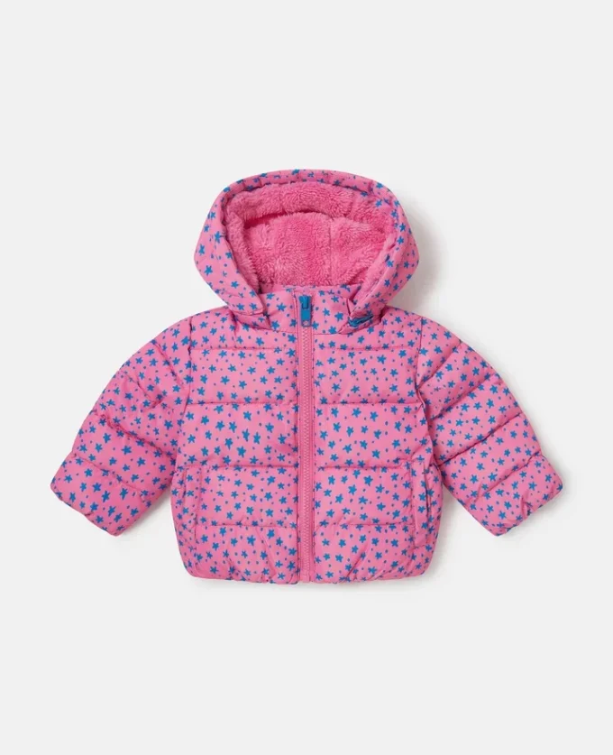 Star Print Hooded Puffer Coat Star Print Hooded Puffer Coat