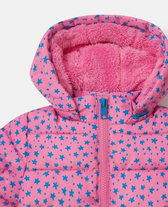 Star Print Hooded Puffer Coat Star Print Hooded Puffer Coat