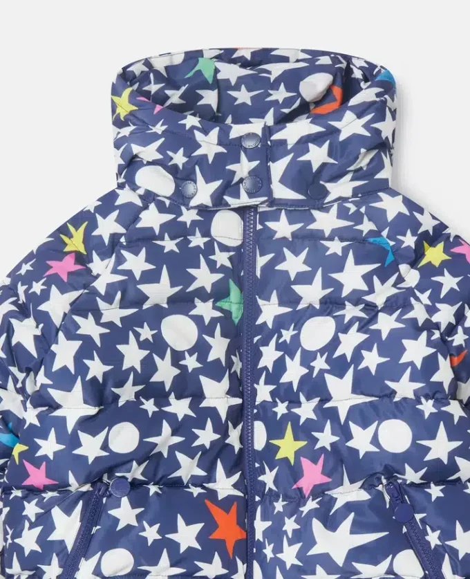 Star Print Hooded Puffer Coat Star Print Hooded Puffer Coat