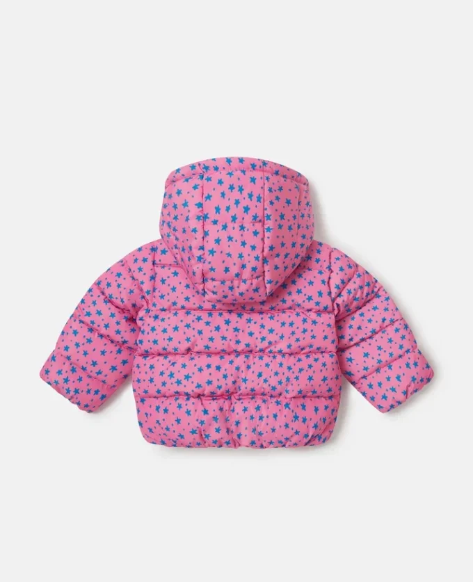 Star Print Hooded Puffer Coat Star Print Hooded Puffer Coat
