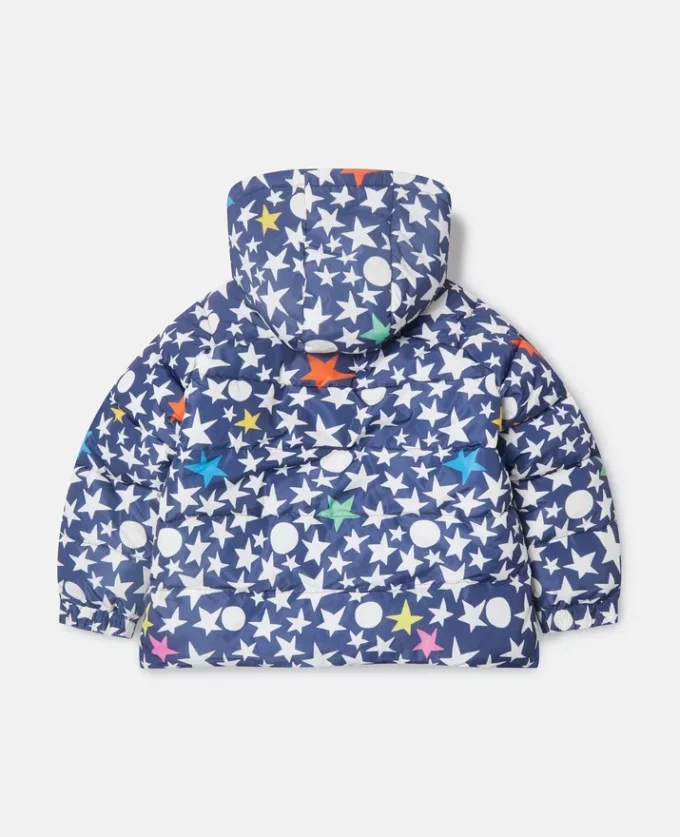 Star Print Hooded Puffer Coat Star Print Hooded Puffer Coat
