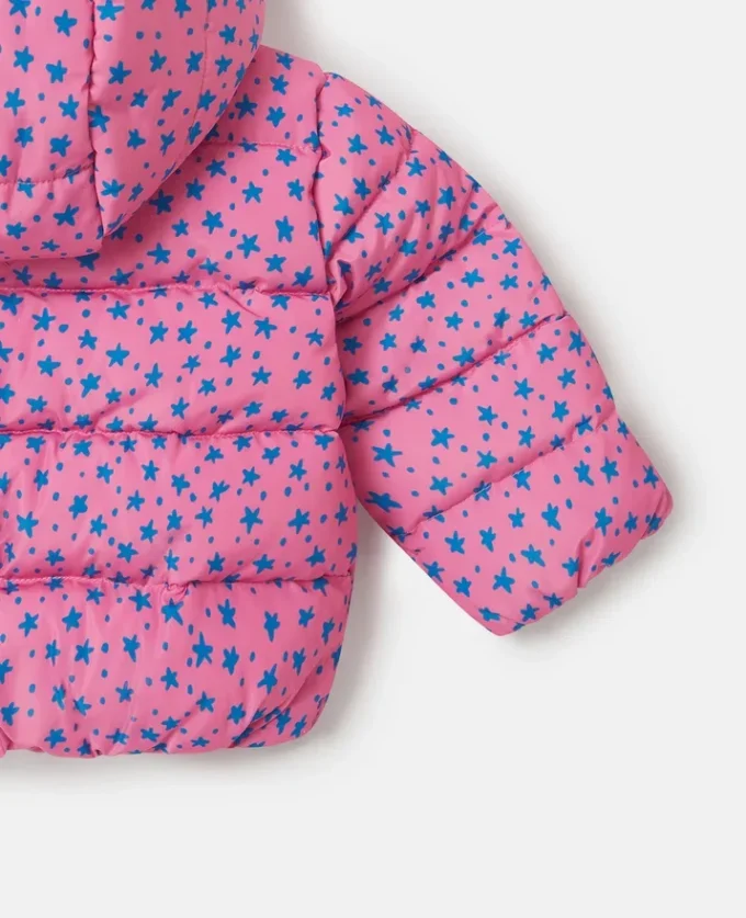 Star Print Hooded Puffer Coat Star Print Hooded Puffer Coat