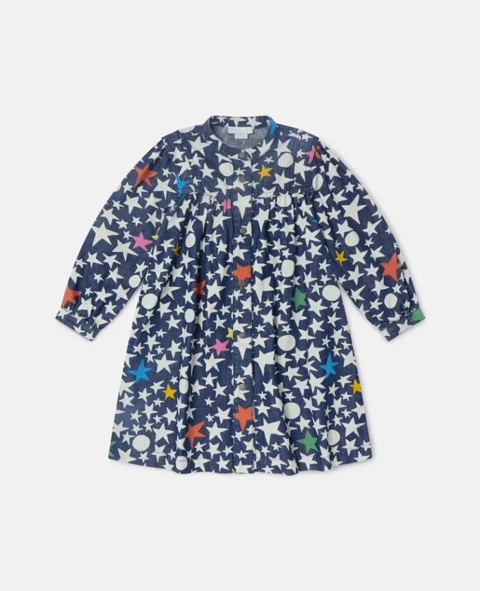 Star Print Long-Sleeve Dress Star Print Long-Sleeve Dress