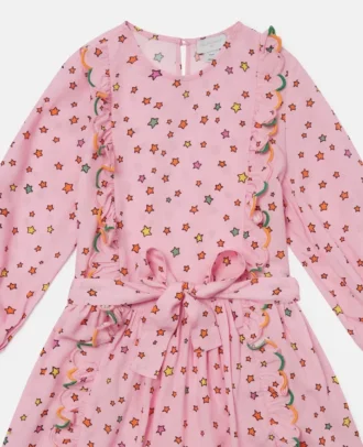 Star Print Long-Sleeve Dress
