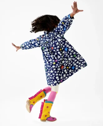 Star Print Long-Sleeve Dress