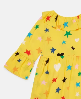 Star Print Long-Sleeve Dress